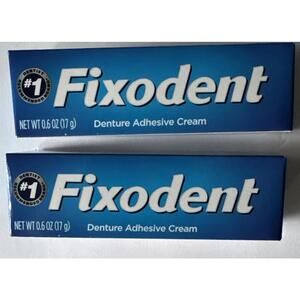Fixodent Denture Adhesive Cream Lot Of 2 0.6 Oz Each Box